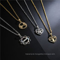 Geschenke für Mutter Gold Herzform Halsketten Goldbeschichtung Kristall Name Schmuck Muttertag Halskette